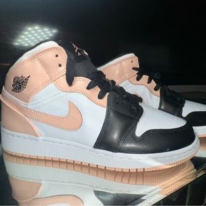 Black and pink Air Jordans size 6.5 US Boys